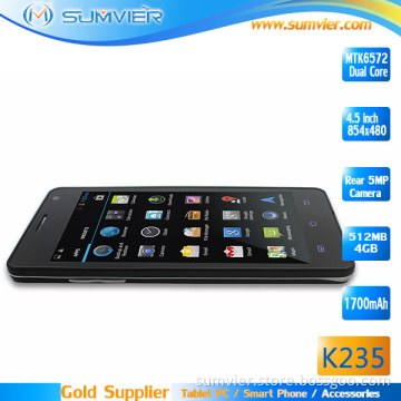 4.5inch Mtk6572 Dual SIM Mobile Phone with 4G ROM